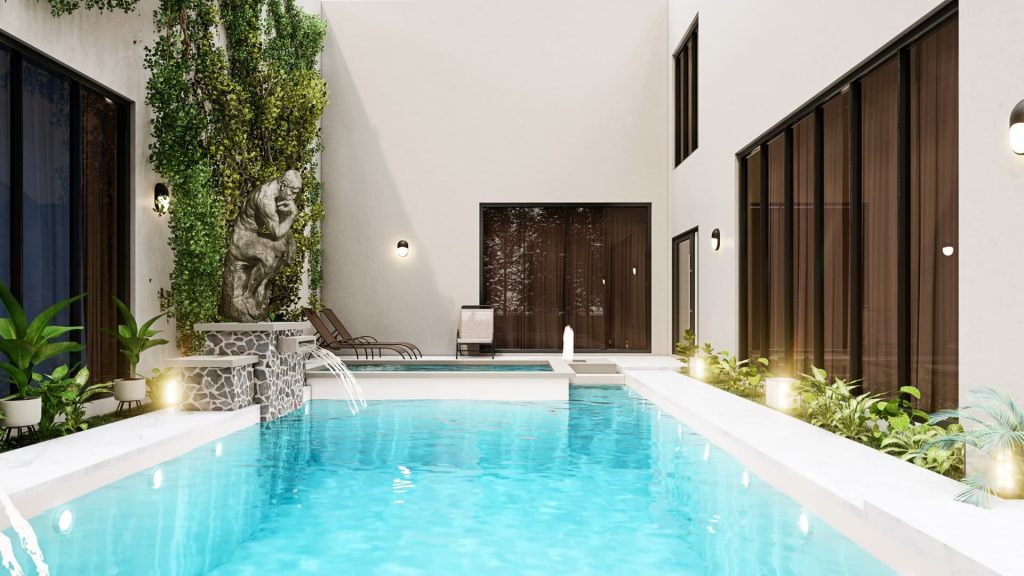 Decoración exteriores piscina