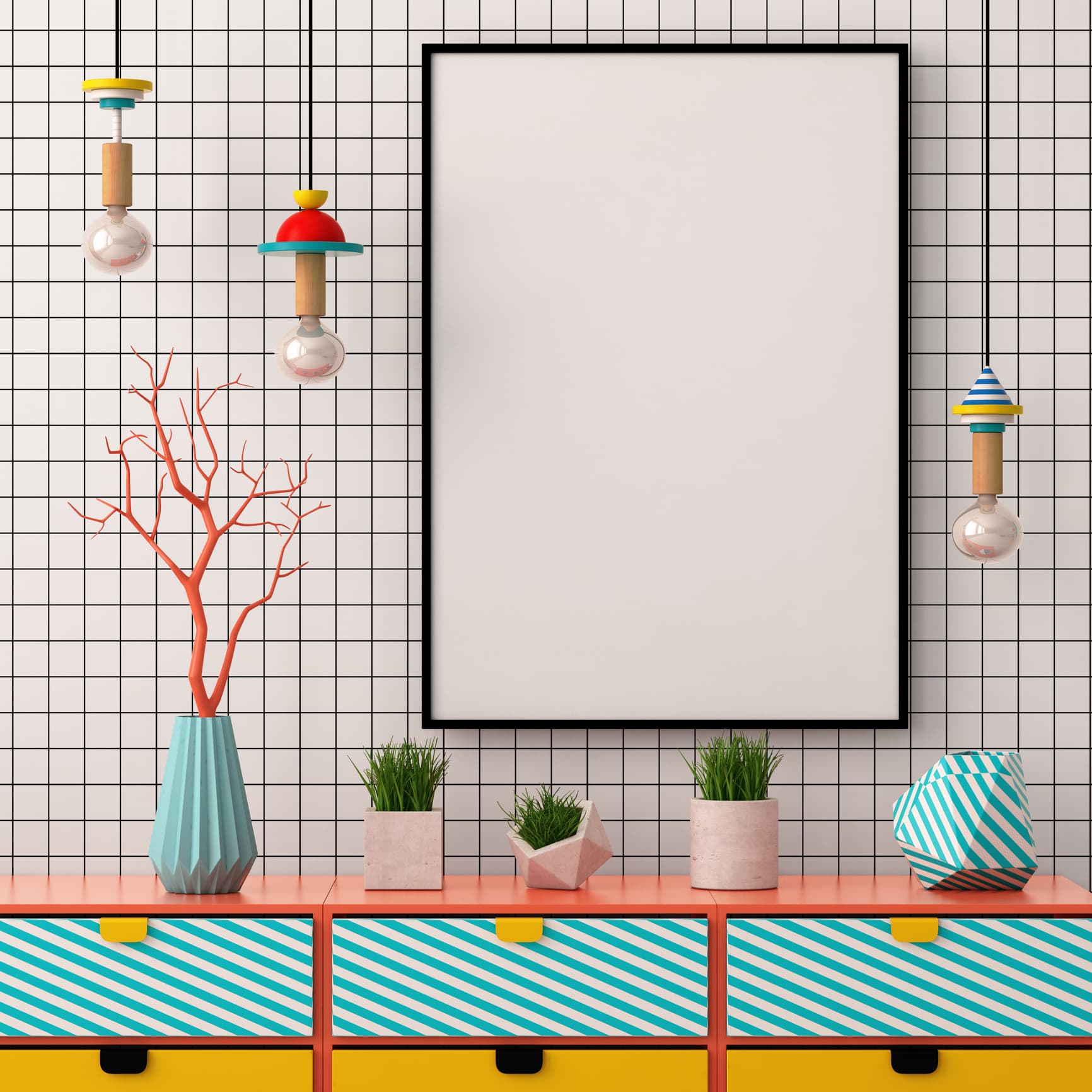 Decoración estilo Memphis