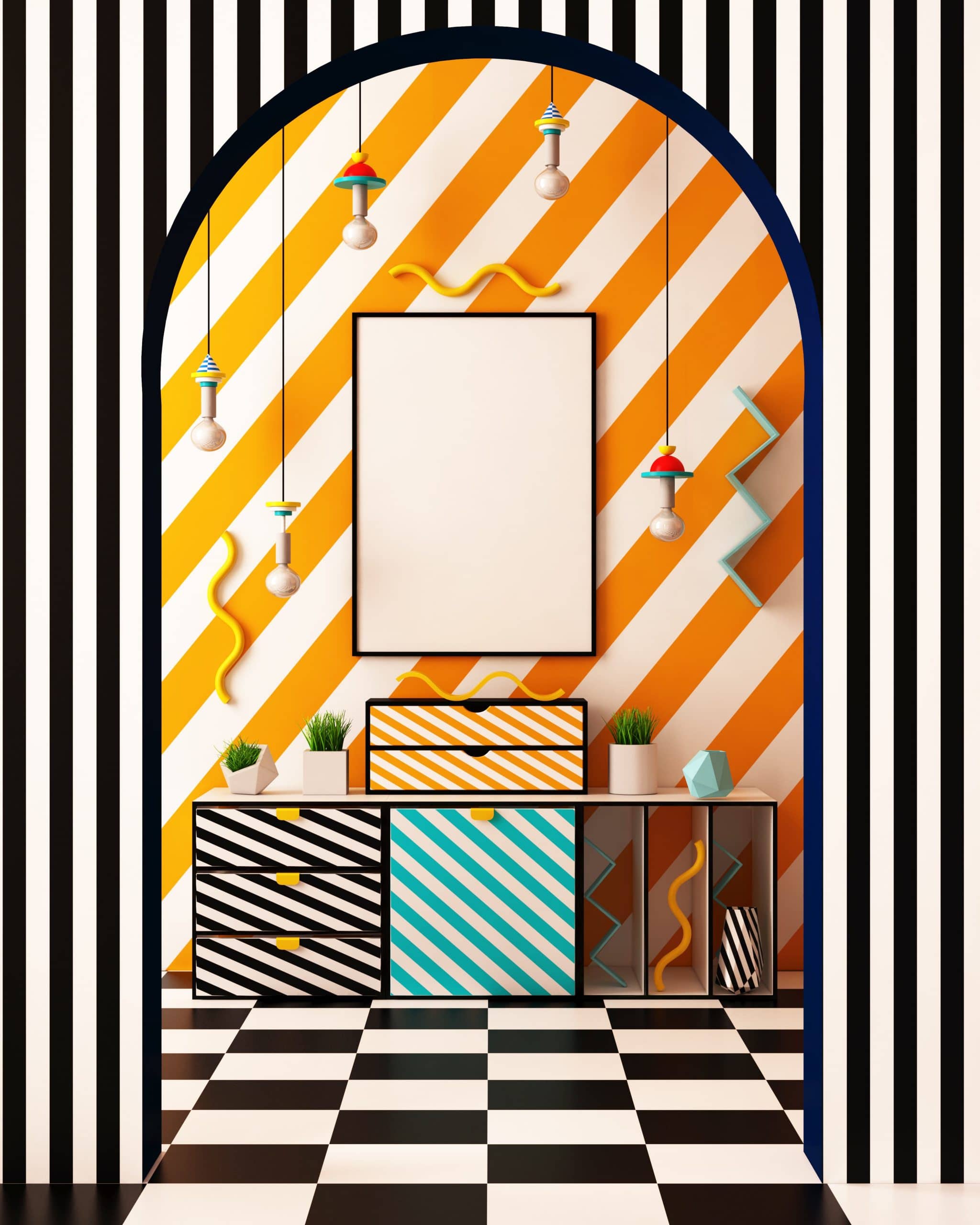Decoración estilo Memphis